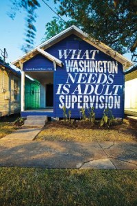 Say what? A shotgun-style house in Houston painted by artist/activist Rick Lowe.