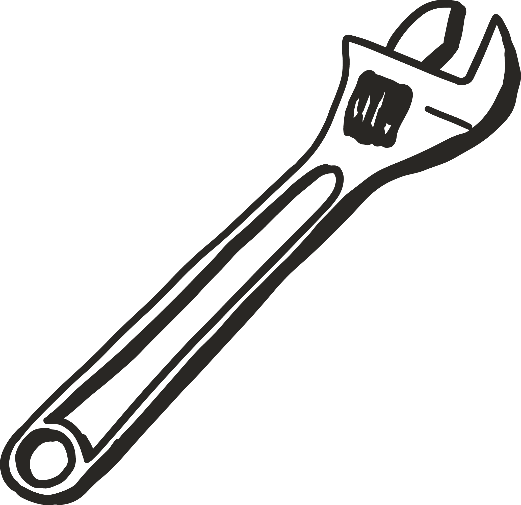 Crescent Wrench Icon Drawing
