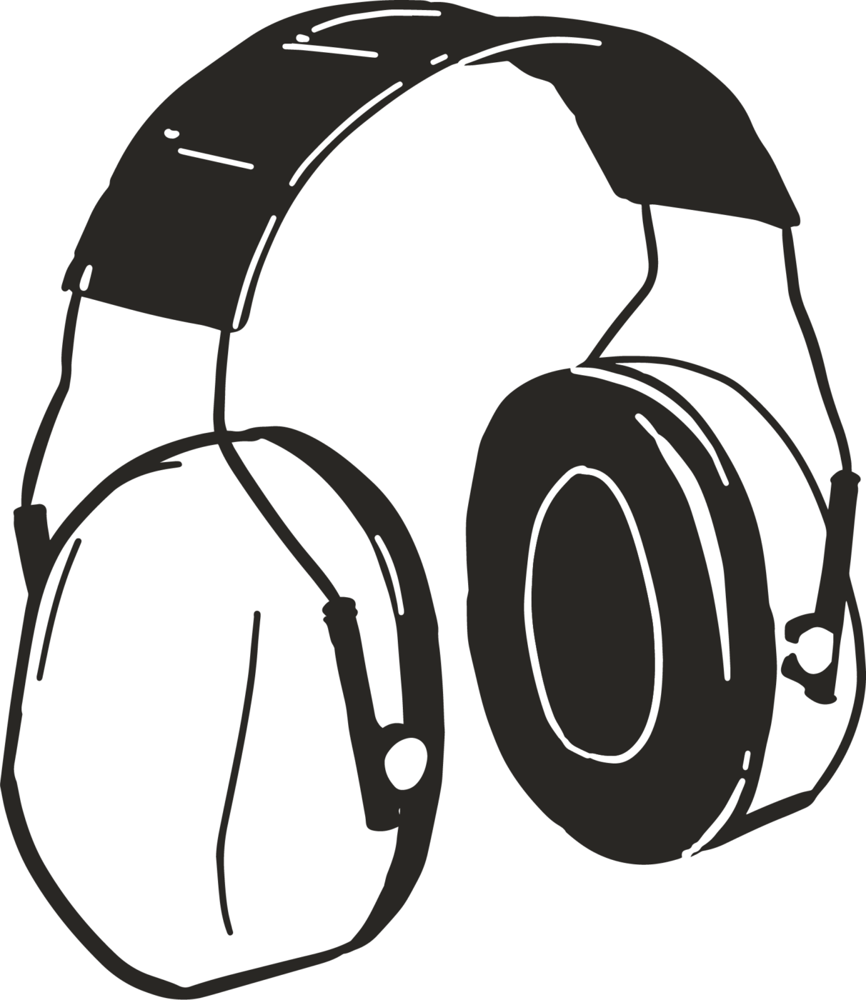 Ear Protection Icon Drawing black