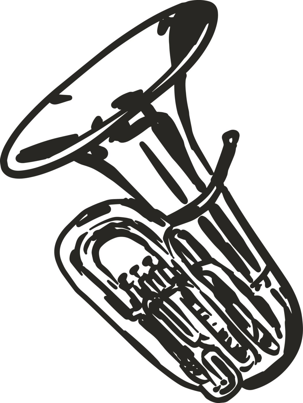 Tuba Icon drawing black