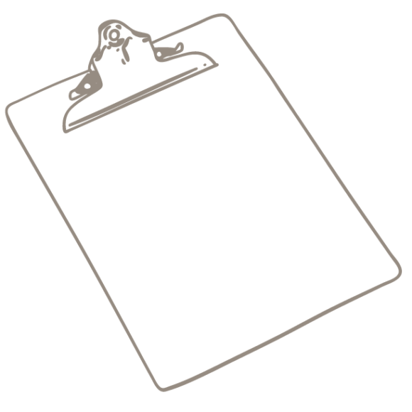 simple grey line drawing of a clipboard