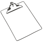 simple icon drawing of a clipboard black