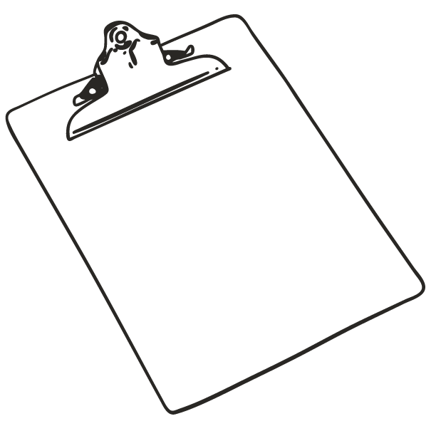 simple icon drawing of a clipboard black