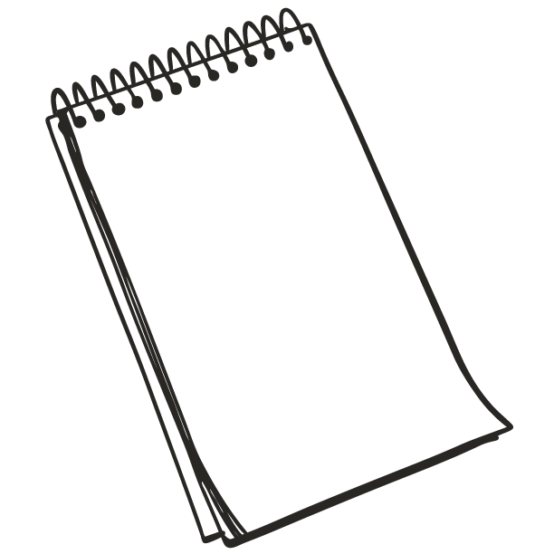 Notepad Icon Drawing Black