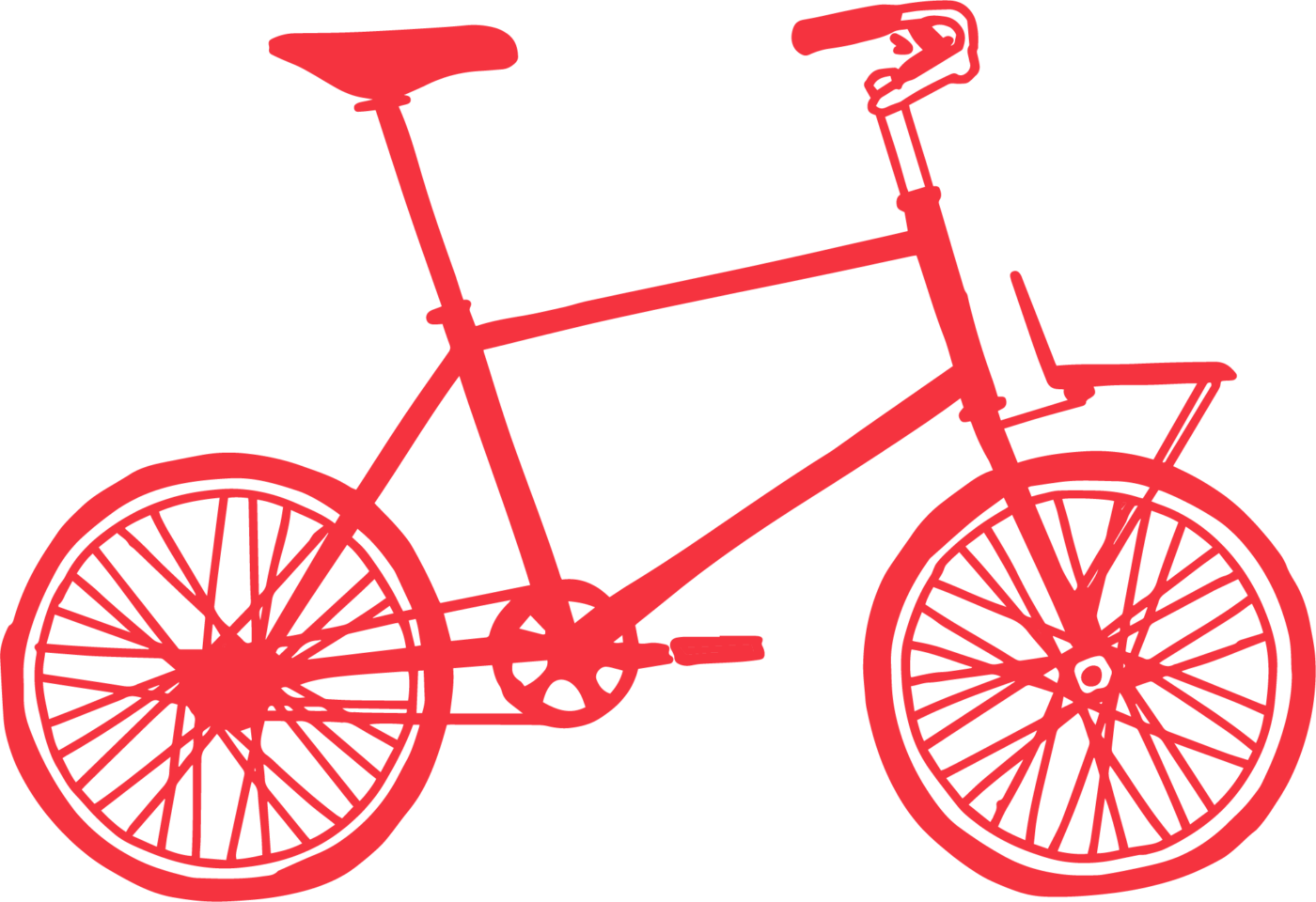 Icon Drawing Bicycle Red