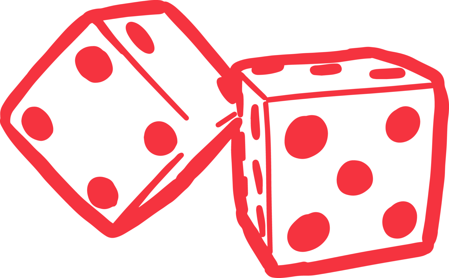Dice Icon Drawing Red