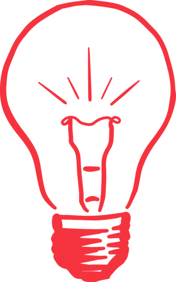 Light Bulb Icon Drawing in Red