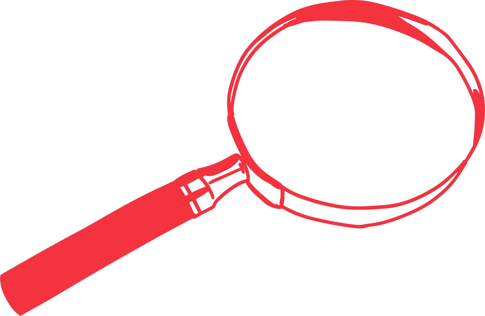 Magnifying glass icon drawing red