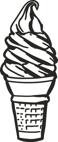 Soft Serve Icon Drawing in Black