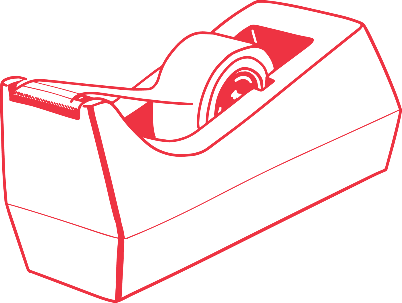 icon drawing tape dispenser red