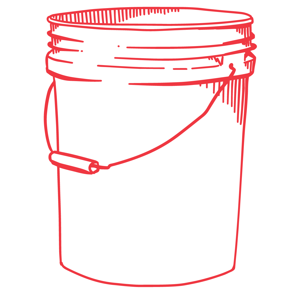 Bucket Icon Drawing Red
