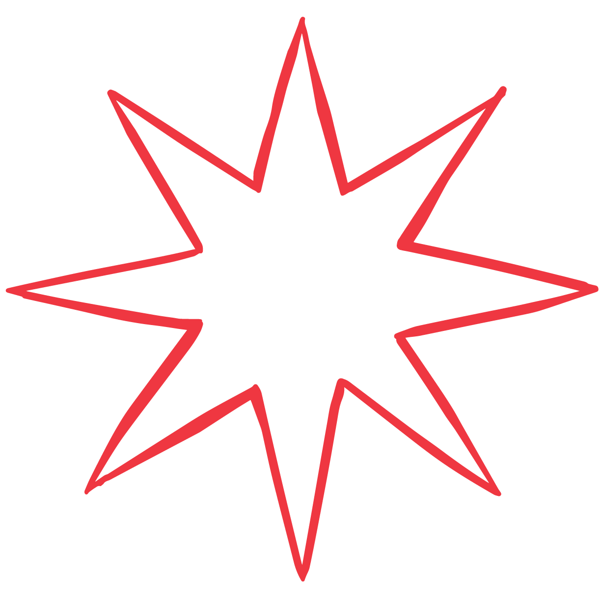 8 Point Star Icon Drawing Red