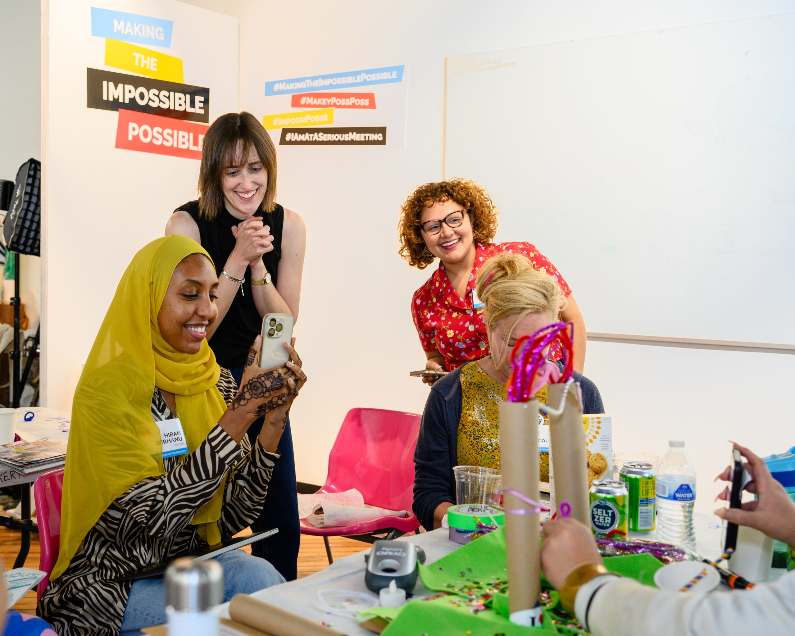 people smiling at a workshop 